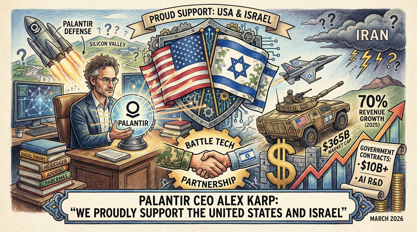 מנכ"ל פלנטיר אלכס קארפ: "אנחנו תומכים בגאווה בארצות הברית וישראל"