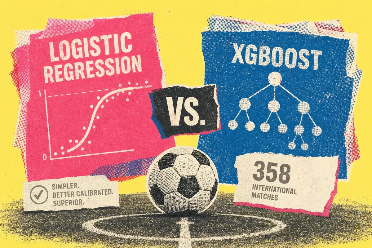 רגרסיה לוגיסטית מול XGBoost: למה מודל פשוט ניצח בחיזוי משחקי כדורגל